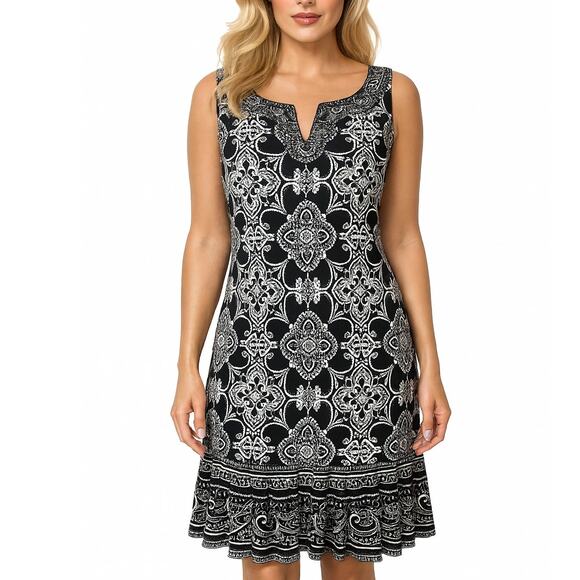 White House Black Market Dresses & Skirts - White House Black Market Dress Womens Large Black White Sleeveless Shift A-Line